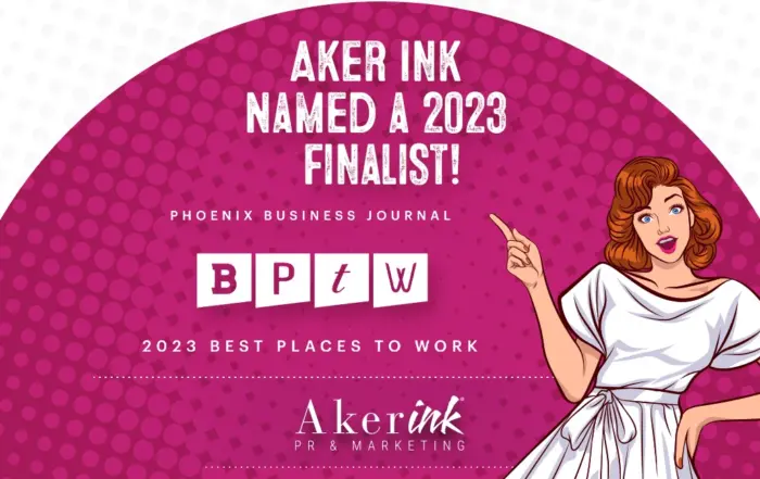 Aker Ink has been named a "Best Places to Work" finalist by the Phoenix Business Journal.