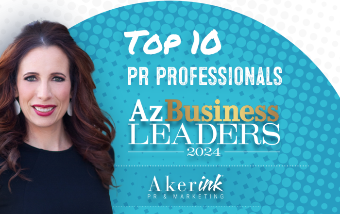 Andrea Aker Earns AzBusiness Leaders Recognition for Fourth Straight Year, Honored Among Top 10 PR Pros Statewide