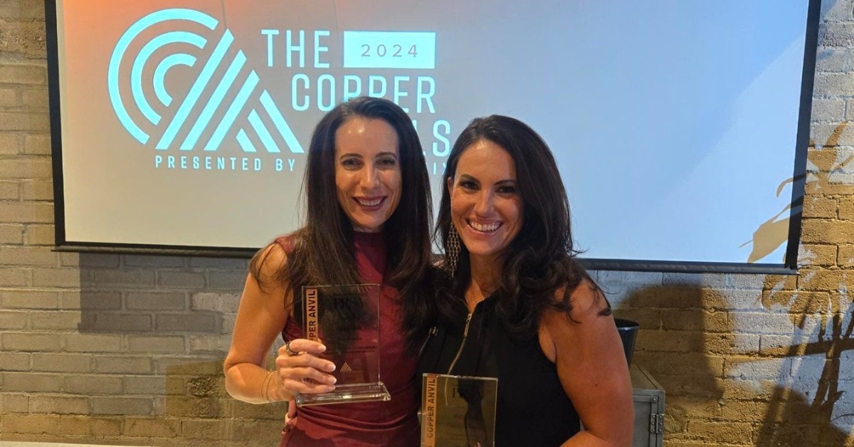 Andrea Aker and Lauren Garstecki at the PRSA Copper Anvil Awards